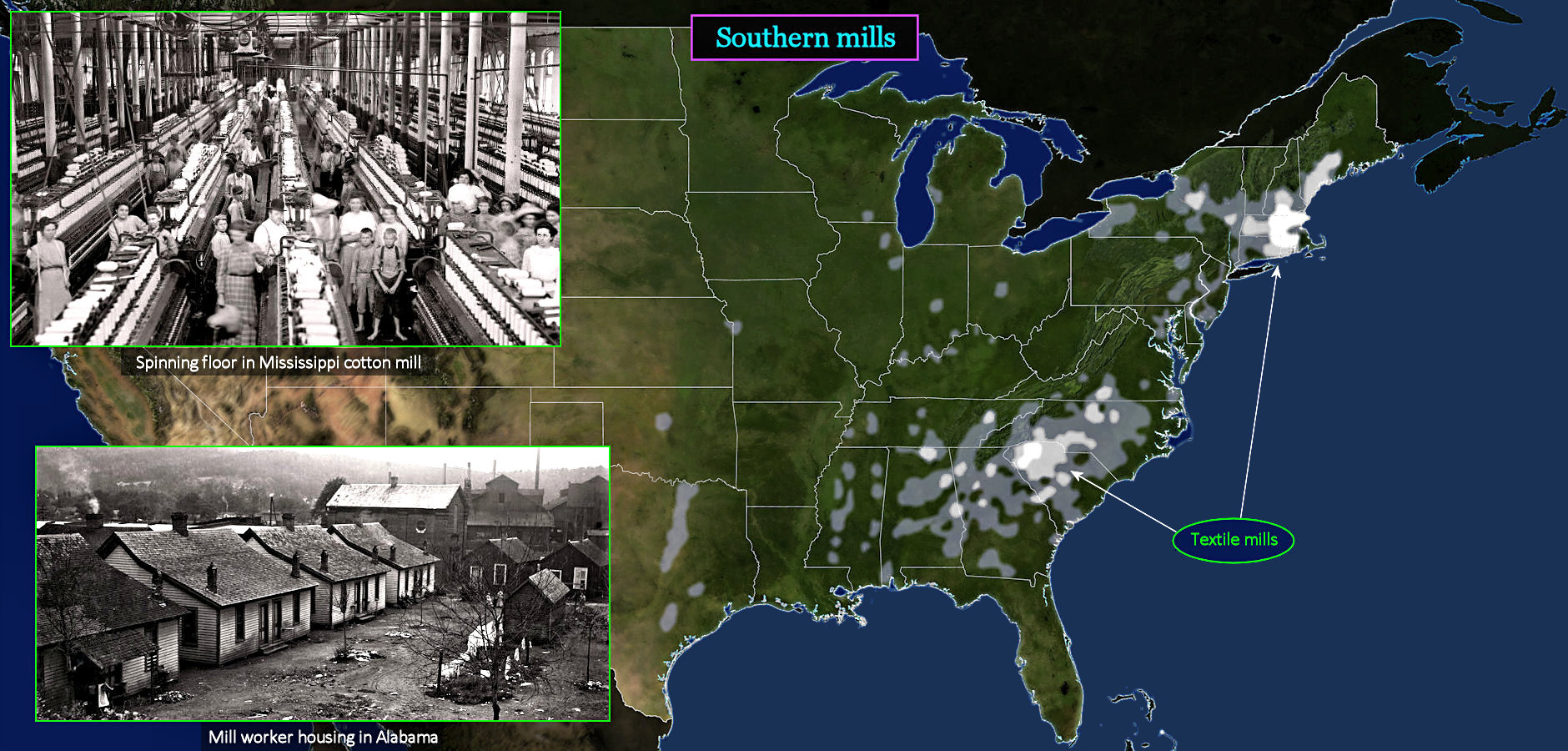 Southern mills, too, 1910 map